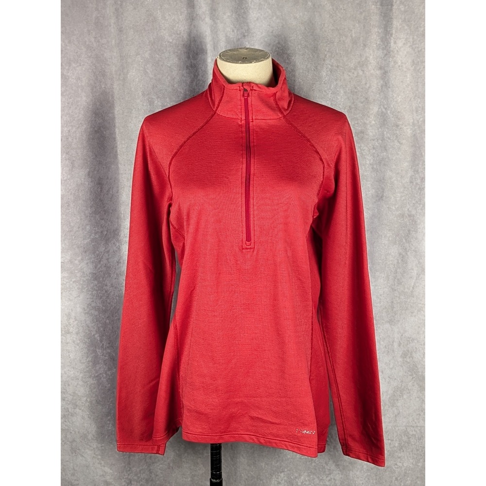 Patagonia Womens Capilene Midweight Quarter Zip Pullover Red XL 44452 C58